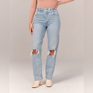 Abercrombie & Fitch Curve Love Ultra High Rise Straight Jean 29/8L Long
